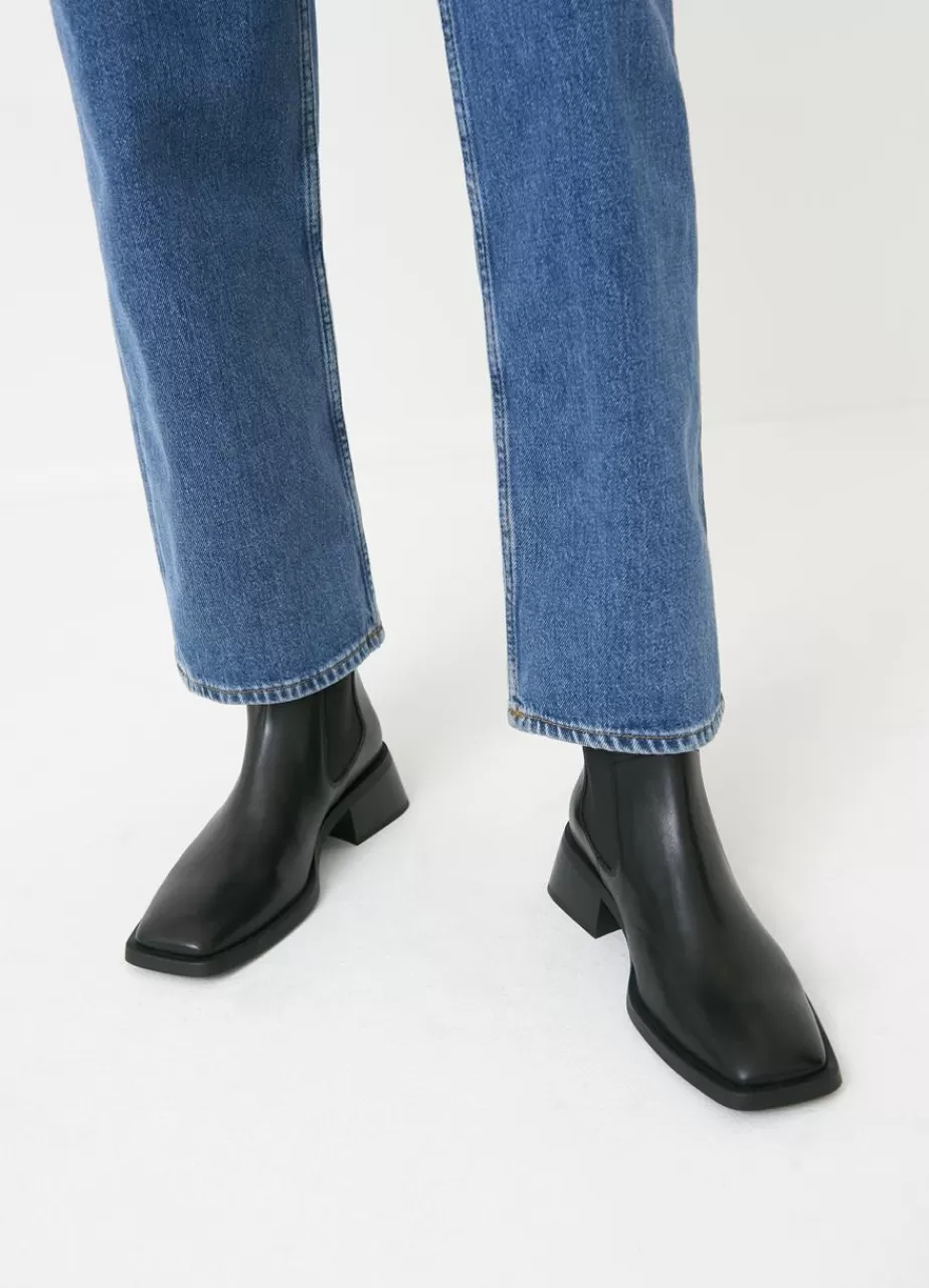 Vagabond Blanca Bottes Noir Cuir Hot
