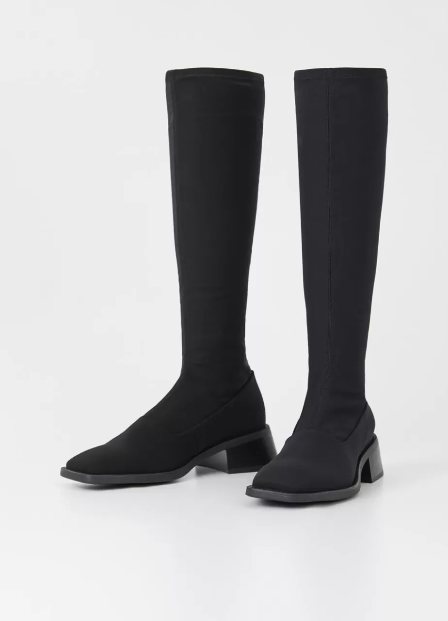 Vagabond Blanca Bottes Hautes Noir Textile Elastique Cheap