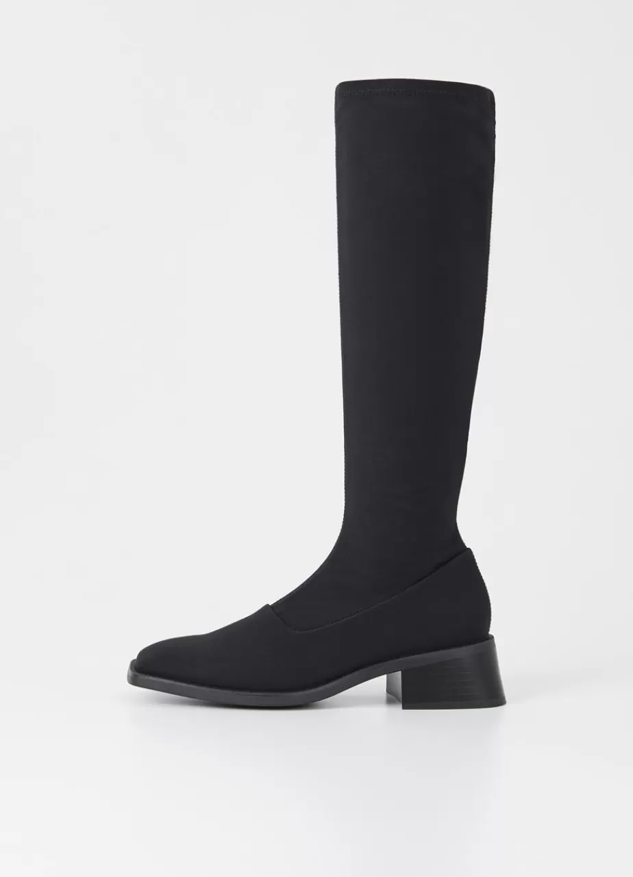 Vagabond Blanca Bottes Hautes Noir Textile Elastique Cheap