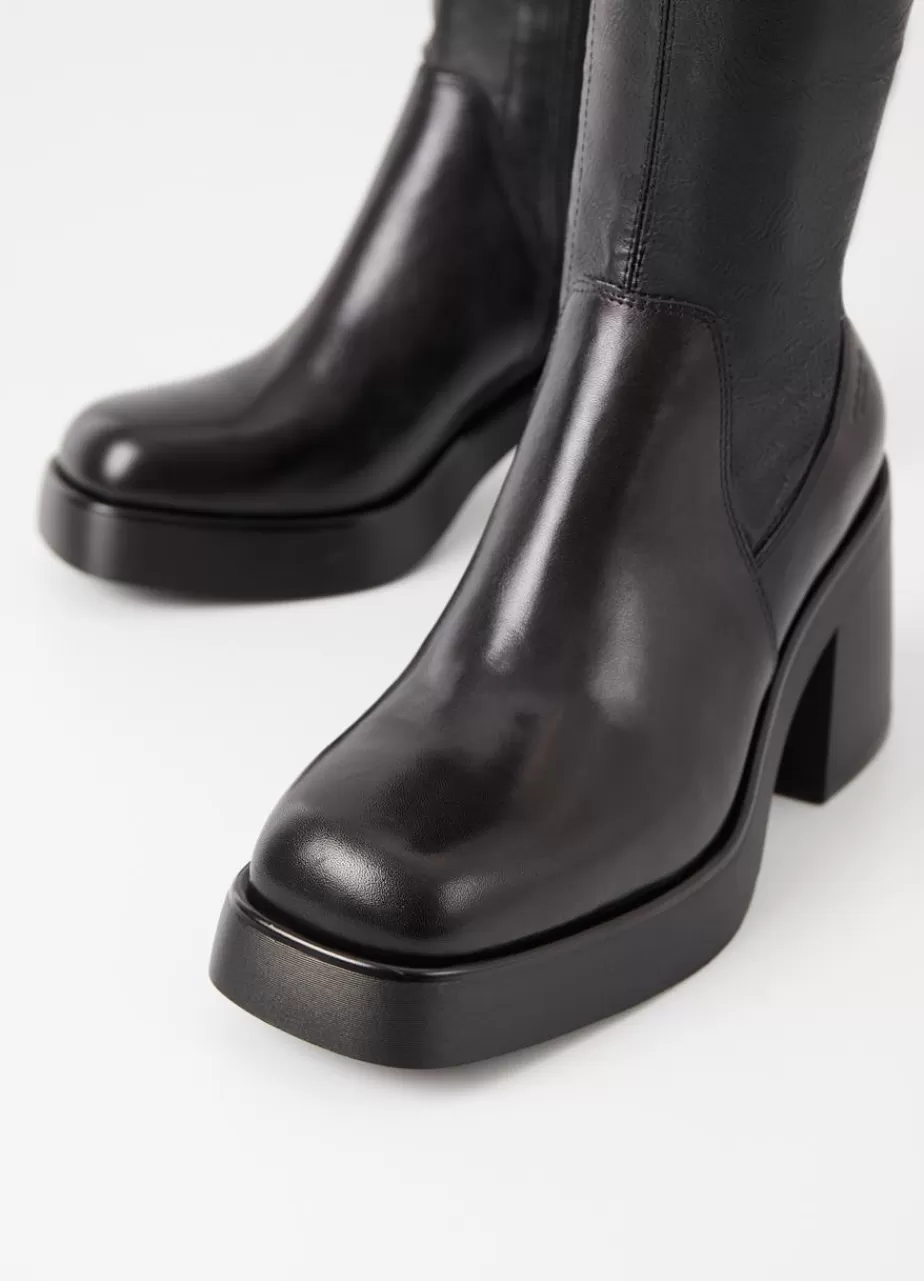 Vagabond Brooke Bottes Hautes Noir Cuir/Comb Online