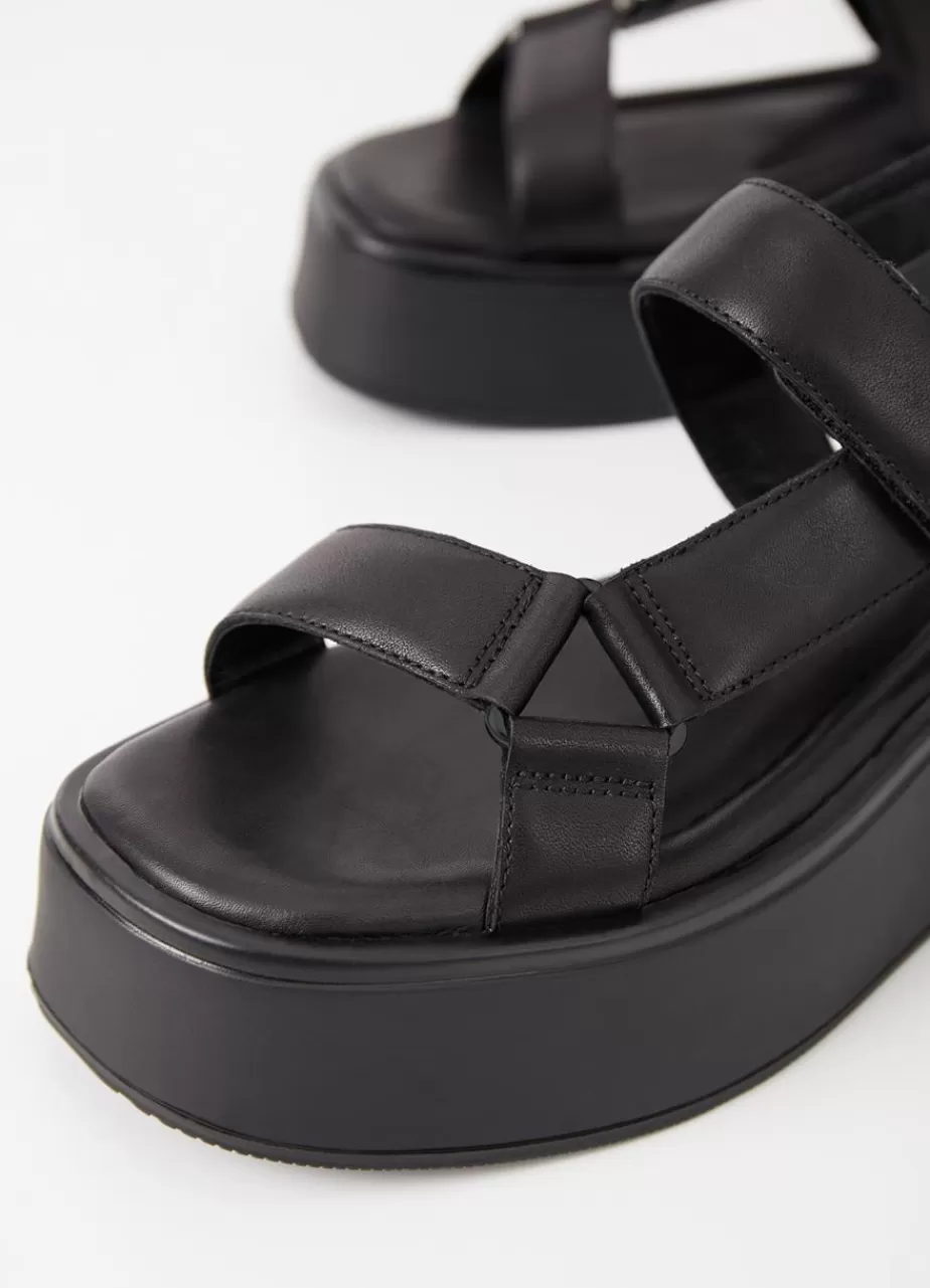 Vagabond Courtney Sandales Noir Cuir Cheap