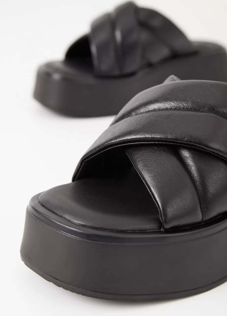 Vagabond Courtney Sandales Noir Cuir Sale