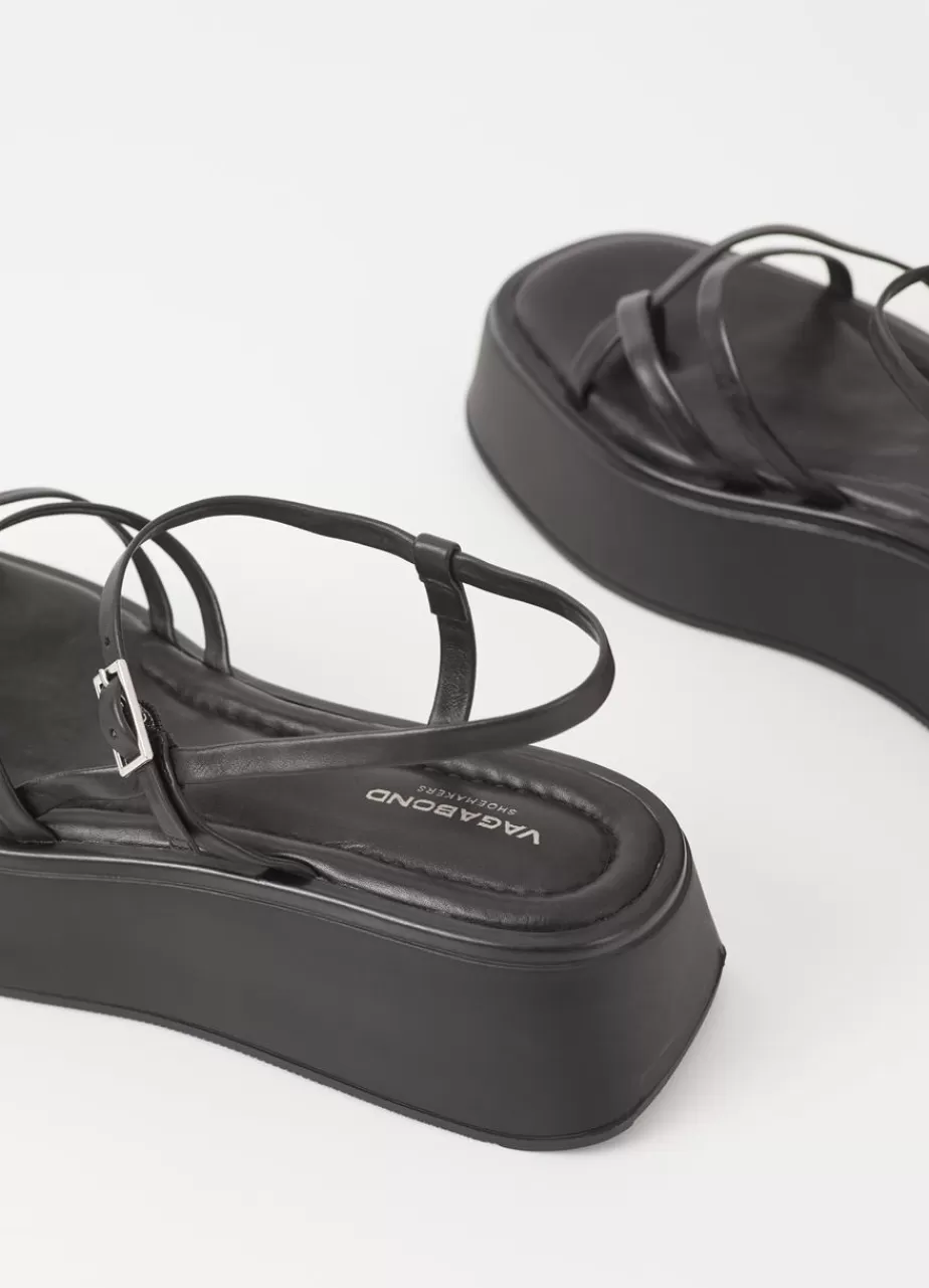 Vagabond Courtney Sandales Noir Cuir Best Sale