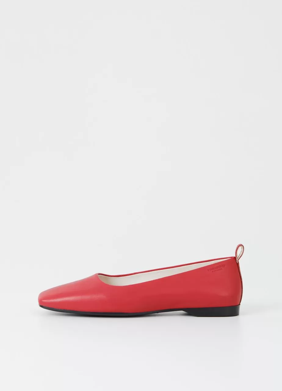 Vagabond Delia Chaussures Rouge Cuir Online