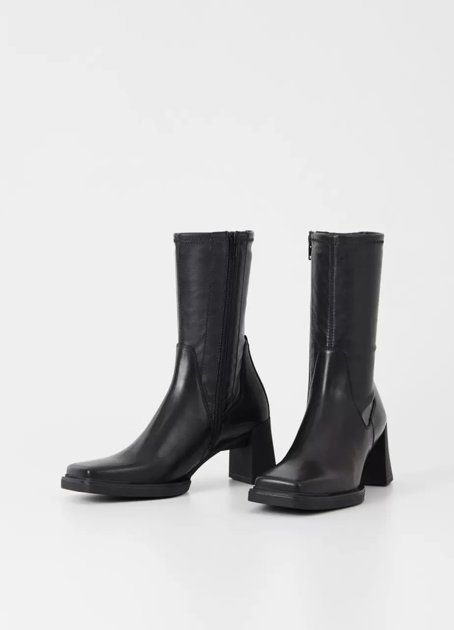 Vagabond Edwina Bottes Noir Cuir/Synthetique Elastique Fashion
