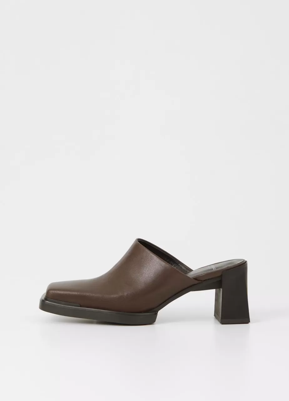 Vagabond Edwina Mules Marron Fonce Cuir New