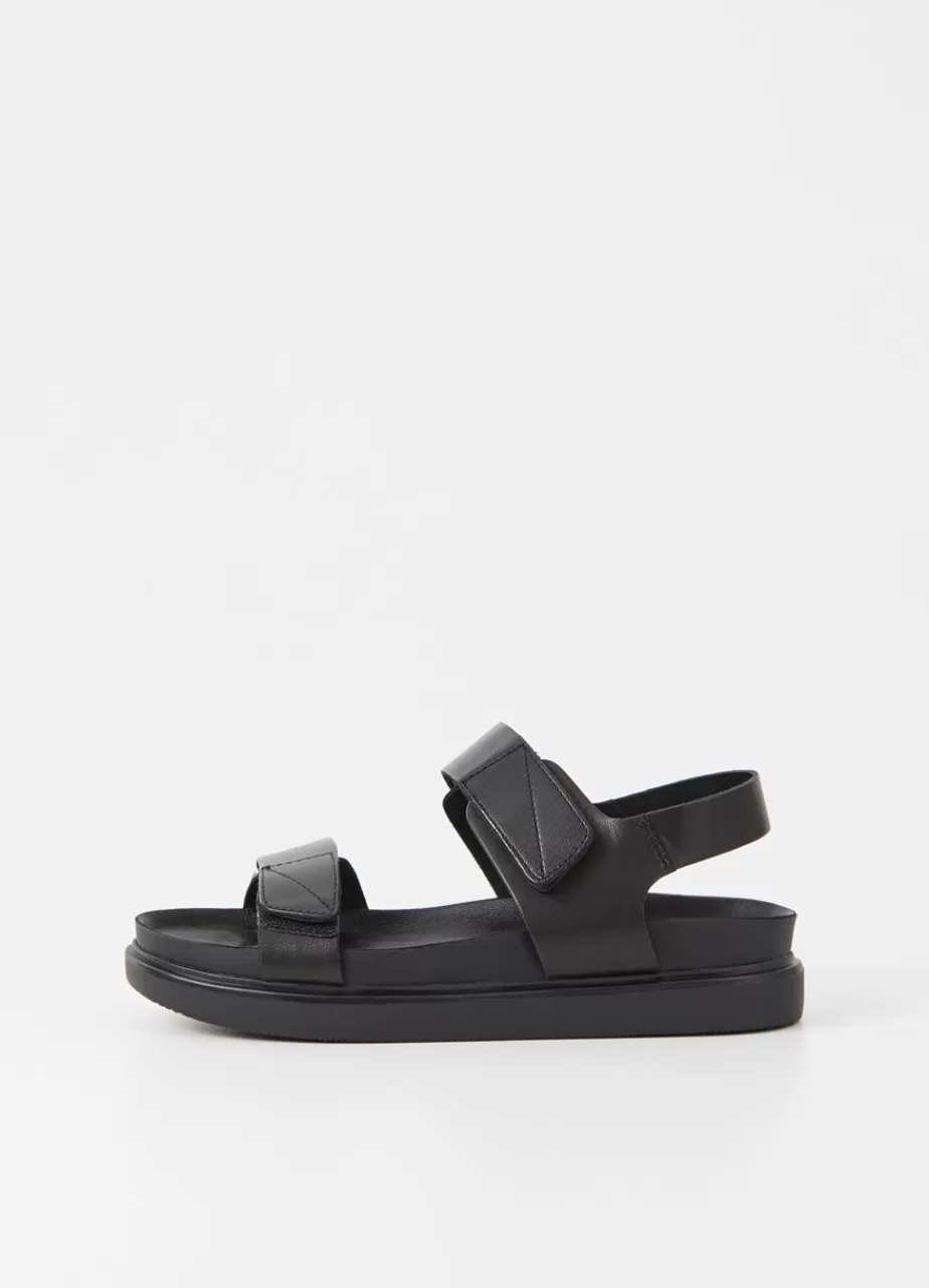 Vagabond Erin Sandales Noir Cuir Clearance