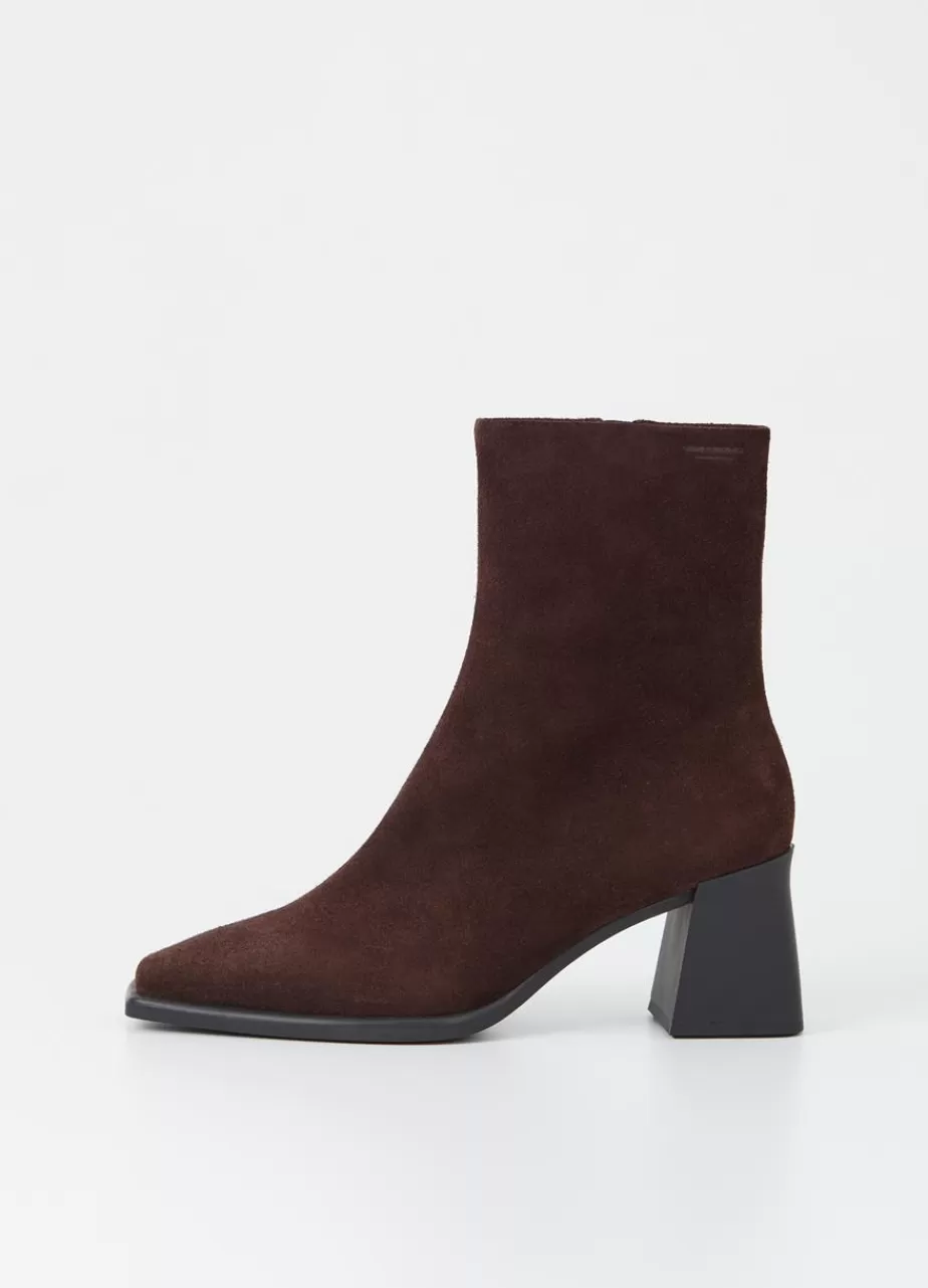 Vagabond Hedda Bottes Marron Fonce Daim Shop