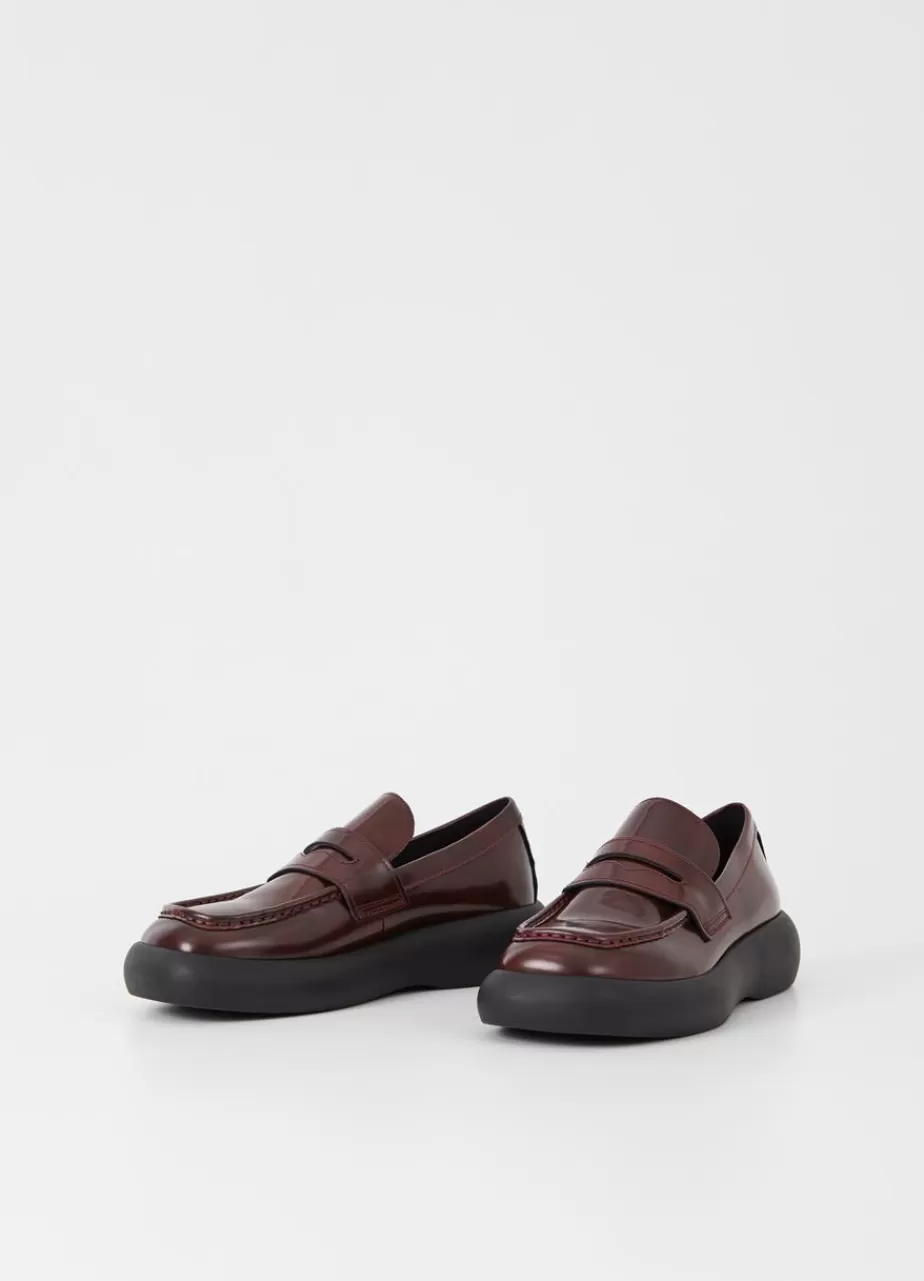 Vagabond Janick Loafer Rouge Fonce Cuir Glace Fashion