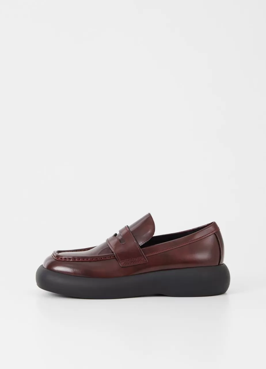 Vagabond Janick Loafer Rouge Fonce Cuir Glace Fashion