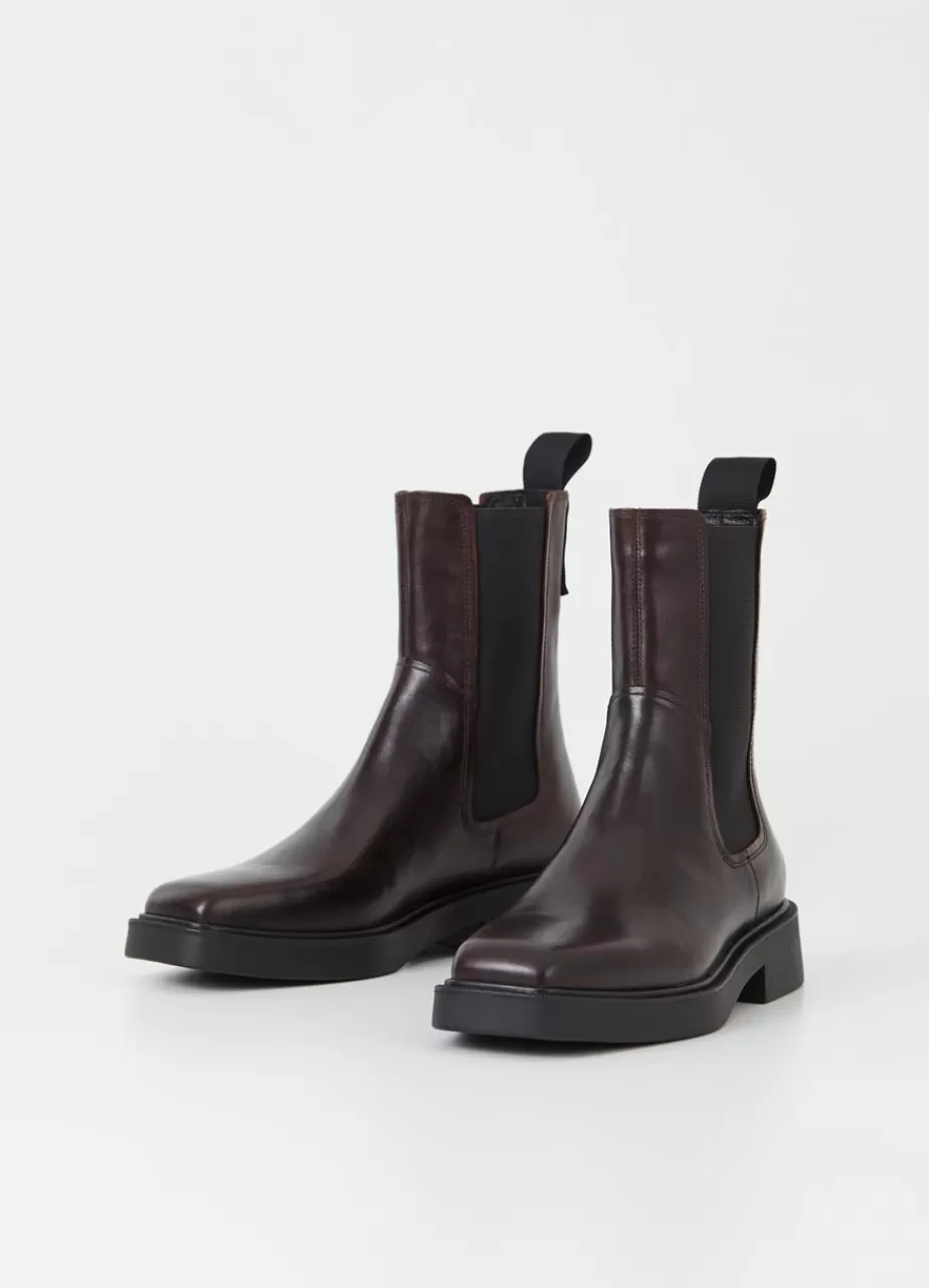 Vagabond Jillian Bottes Marron Fonce Cuir Clearance