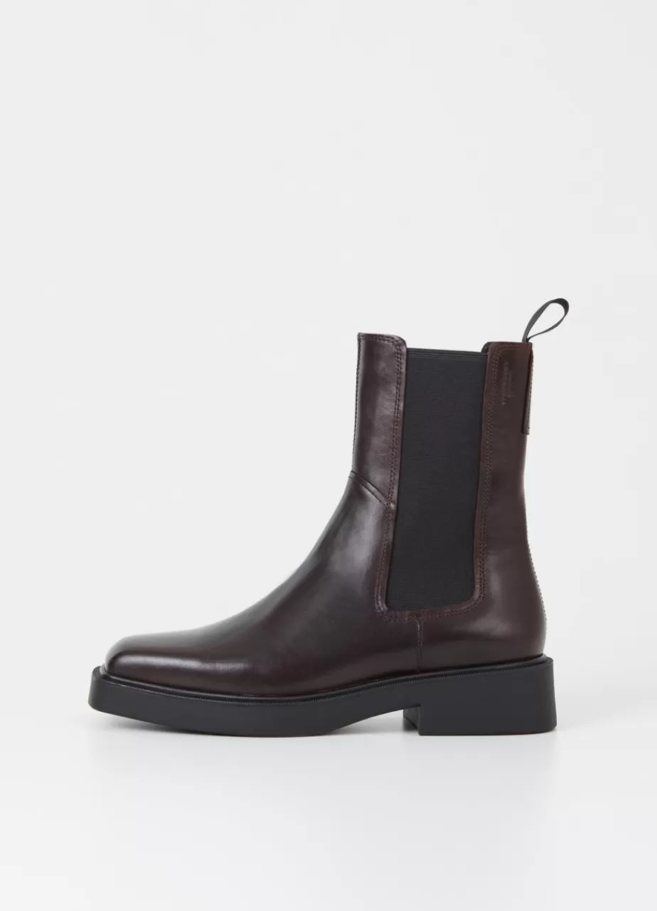 Vagabond Jillian Bottes Marron Fonce Cuir Clearance