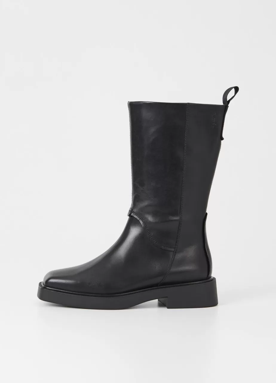 Vagabond Jillian Bottes Hautes Noir Cuir Clearance