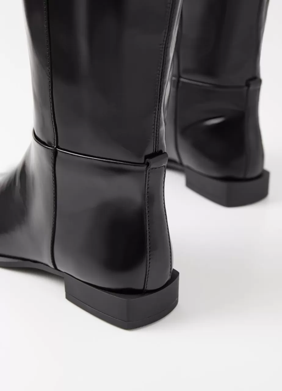 Vagabond Salma Bottes Hautes Noir Cuir Glace Best