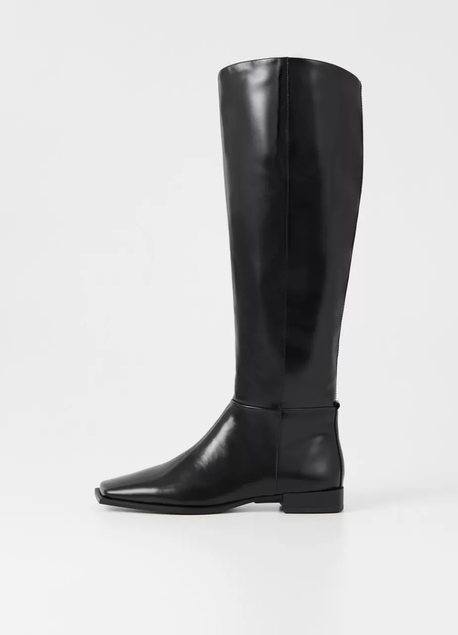 Vagabond Salma Bottes Hautes Noir Cuir Glace Best