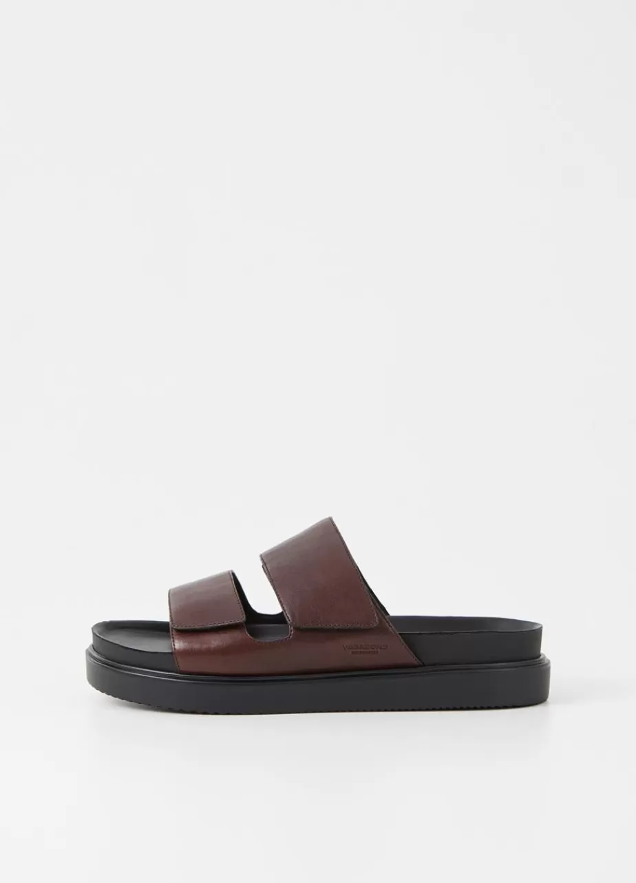 Vagabond Seth Sandales Marron Fonce Cuir Cheap