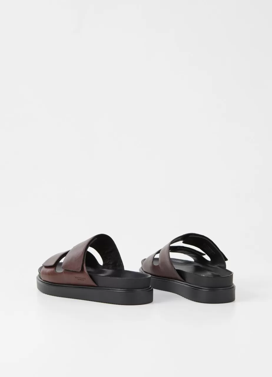 Vagabond Seth Sandales Marron Fonce Cuir Cheap