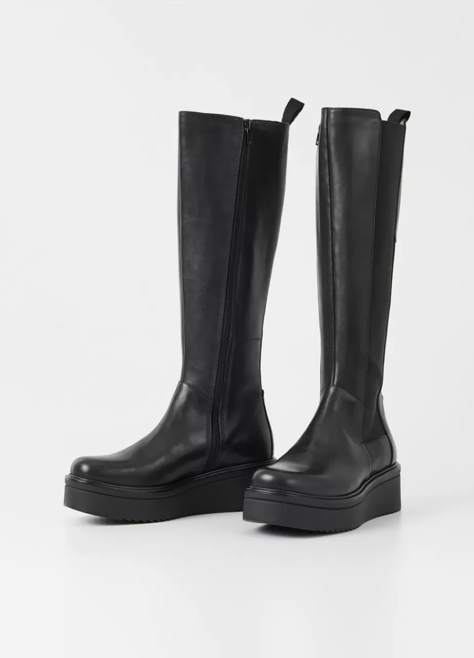 Vagabond Tara Bottes Hautes Noir Cuir Outlet