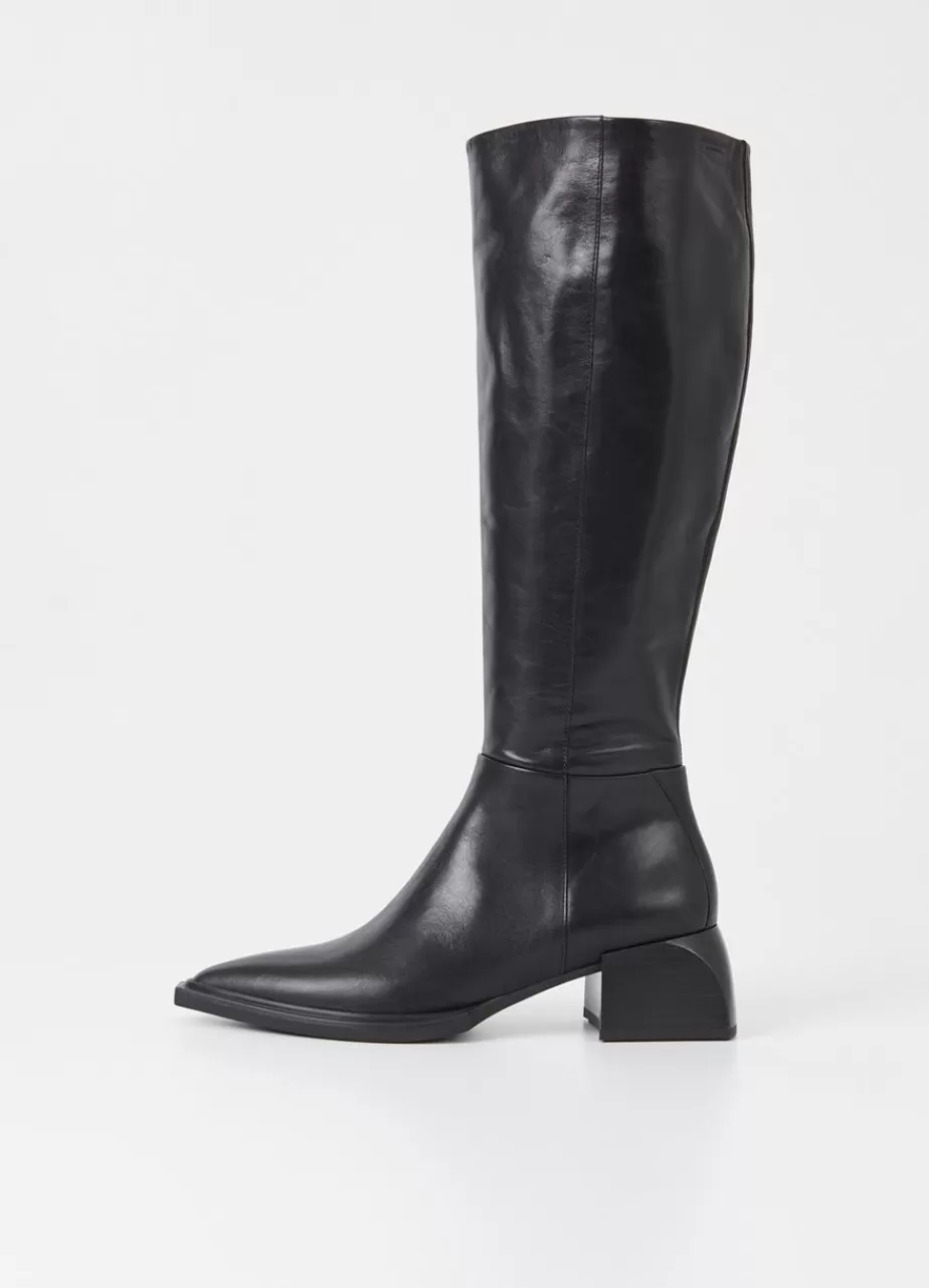 Vagabond Vivian Bottes Hautes Noir Cuir Discount
